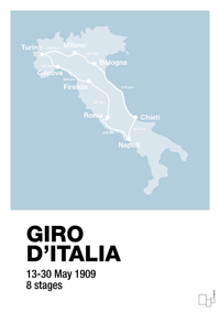 plakat: giro d'italia 1909 - heavenly blue-Cykling-A1two3