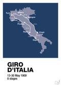 plakat: giro d'italia 1909 - lapis blue-Cykling-A1two3