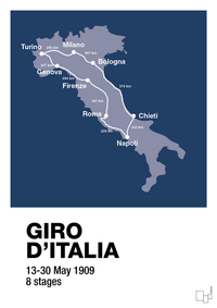 plakat: giro d'italia 1909 - lapis blue-Cykling-A1two3