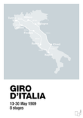 plakat: giro d'italia 1909 - light drizzle-Cykling-A1two3