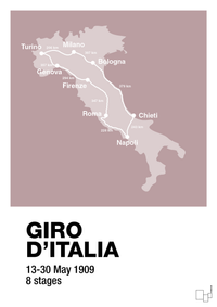 plakat: giro d'italia 1909 - light rose-Cykling-A1two3