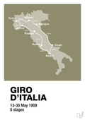 plakat: giro d'italia 1909 - misty forrest-Cykling-A1two3