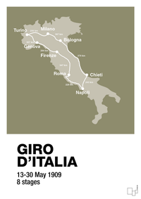 plakat: giro d'italia 1909 - misty forrest-Cykling-A1two3