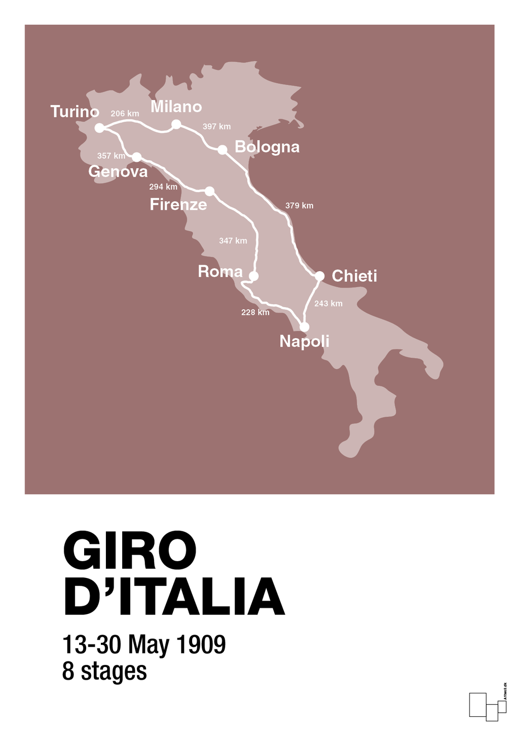 plakat: giro d'italia 1909 - plum-Cykling-A1two3