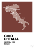 plakat: giro d'italia 1909 - red pepper-Cykling-A1two3