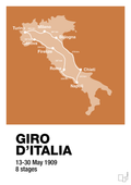 plakat: giro d'italia 1909 - rumba orange-Cykling-A1two3