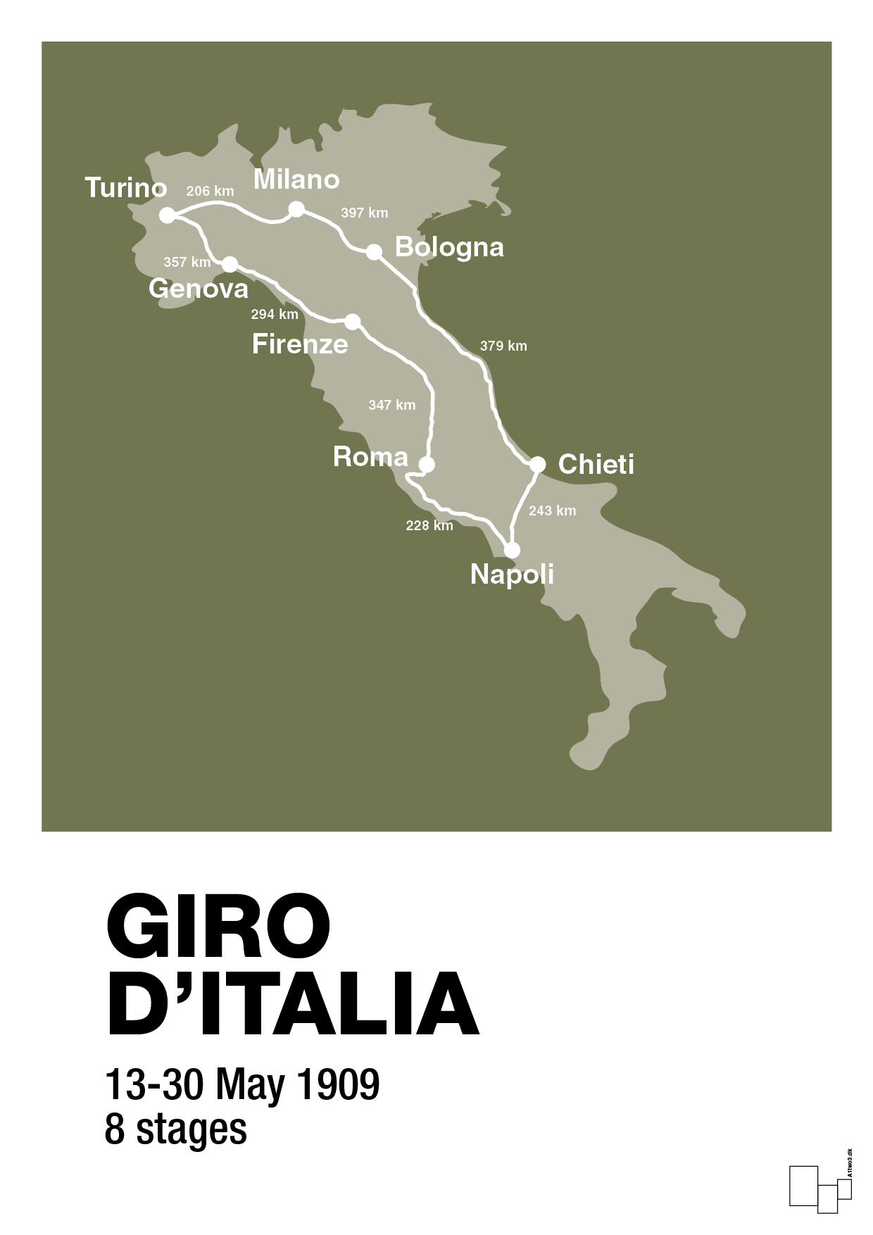 plakat: giro d'italia 1909 - secret meadow-Cykling-A1two3