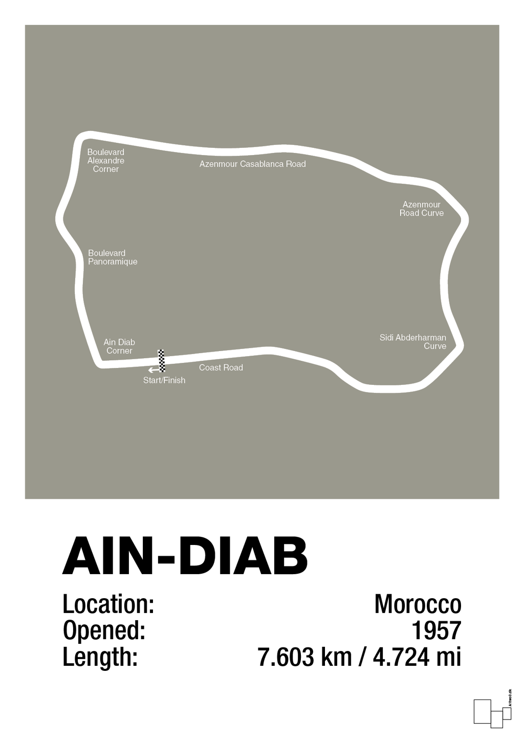 plakat: ain-diab circuit - battleship gray-Formel 1-A1two3