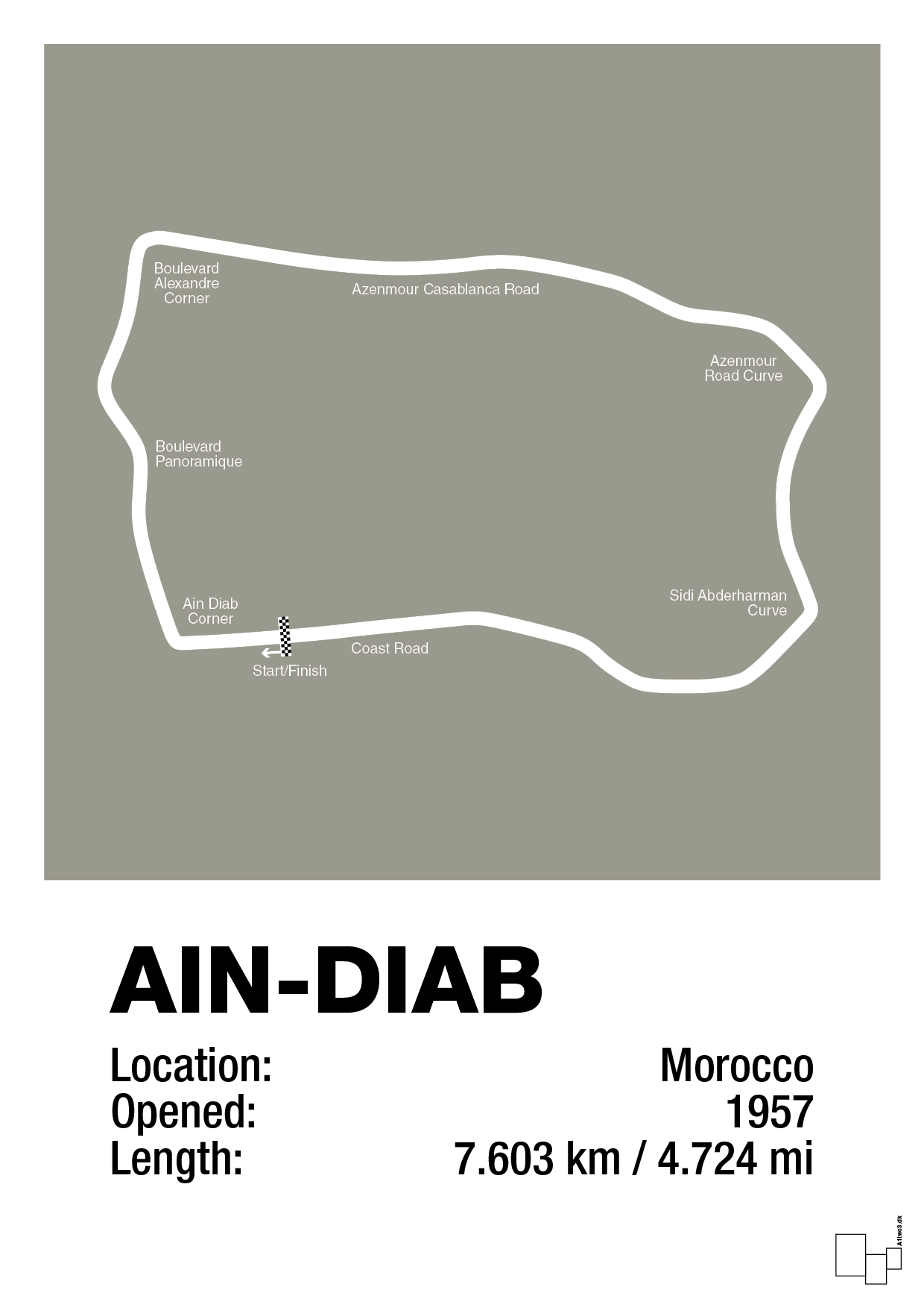 plakat: ain-diab circuit - battleship gray-Formel 1-A1two3