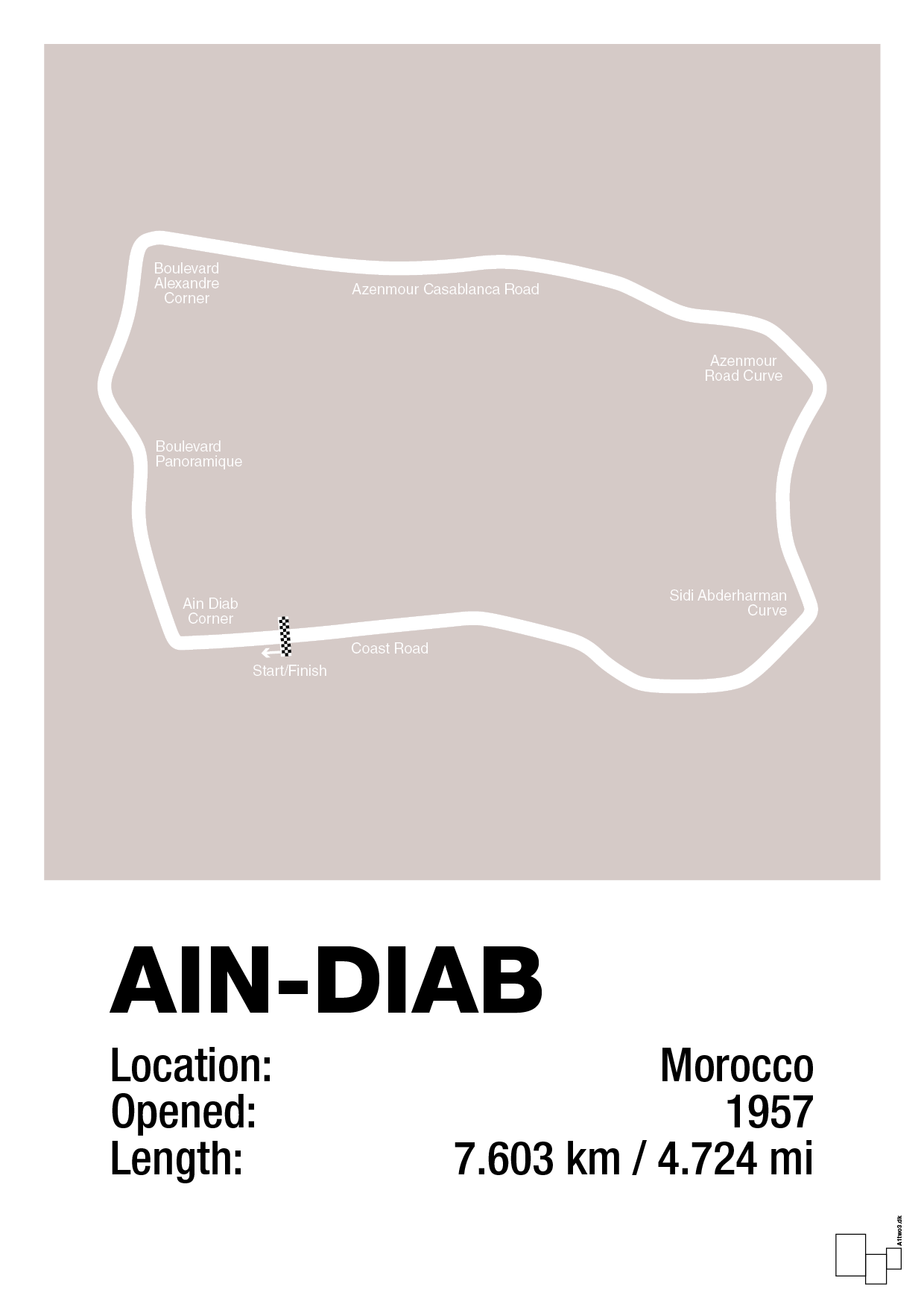 plakat: ain-diab circuit - broken beige-Formel 1-A1two3