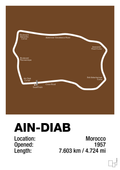 plakat: ain-diab circuit - dark brown-Formel 1-A1two3