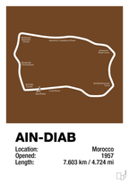 plakat: ain-diab circuit - dark brown-Formel 1-A1two3