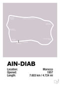 plakat: ain-diab circuit - dusty lilac-Formel 1-A1two3