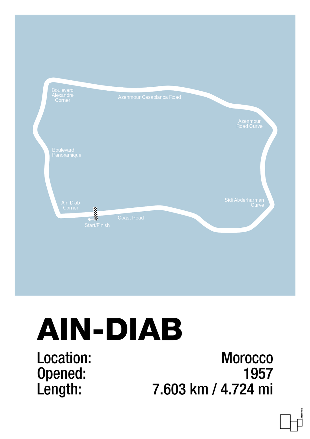 plakat: ain-diab circuit - heavenly blue-Formel 1-A1two3