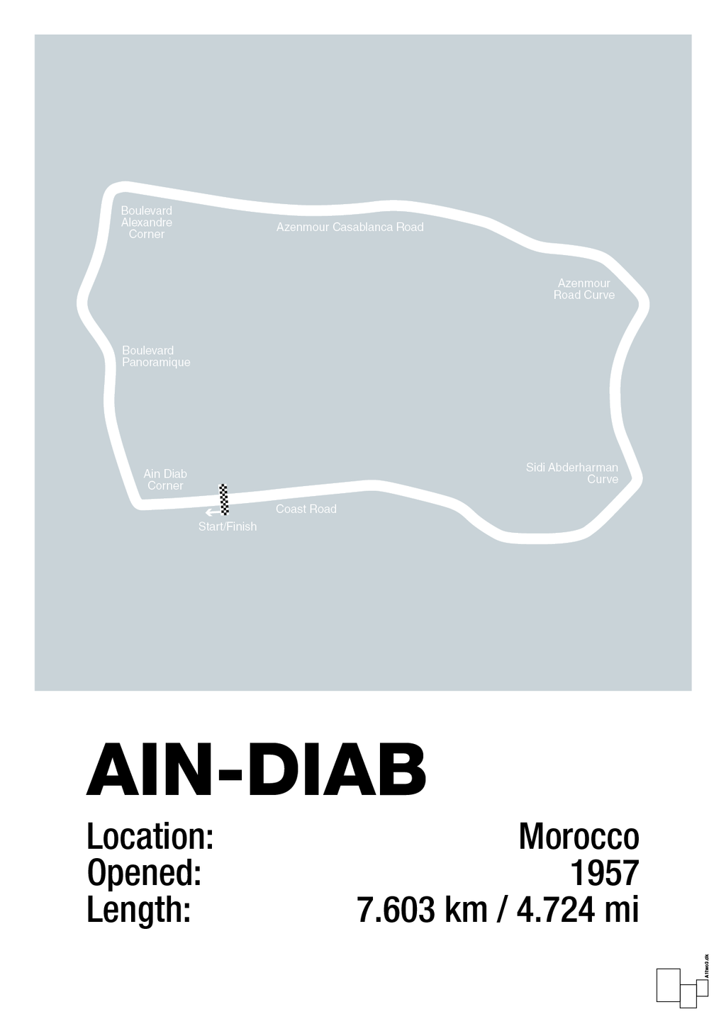 plakat: ain-diab circuit - light drizzle-Formel 1-A1two3