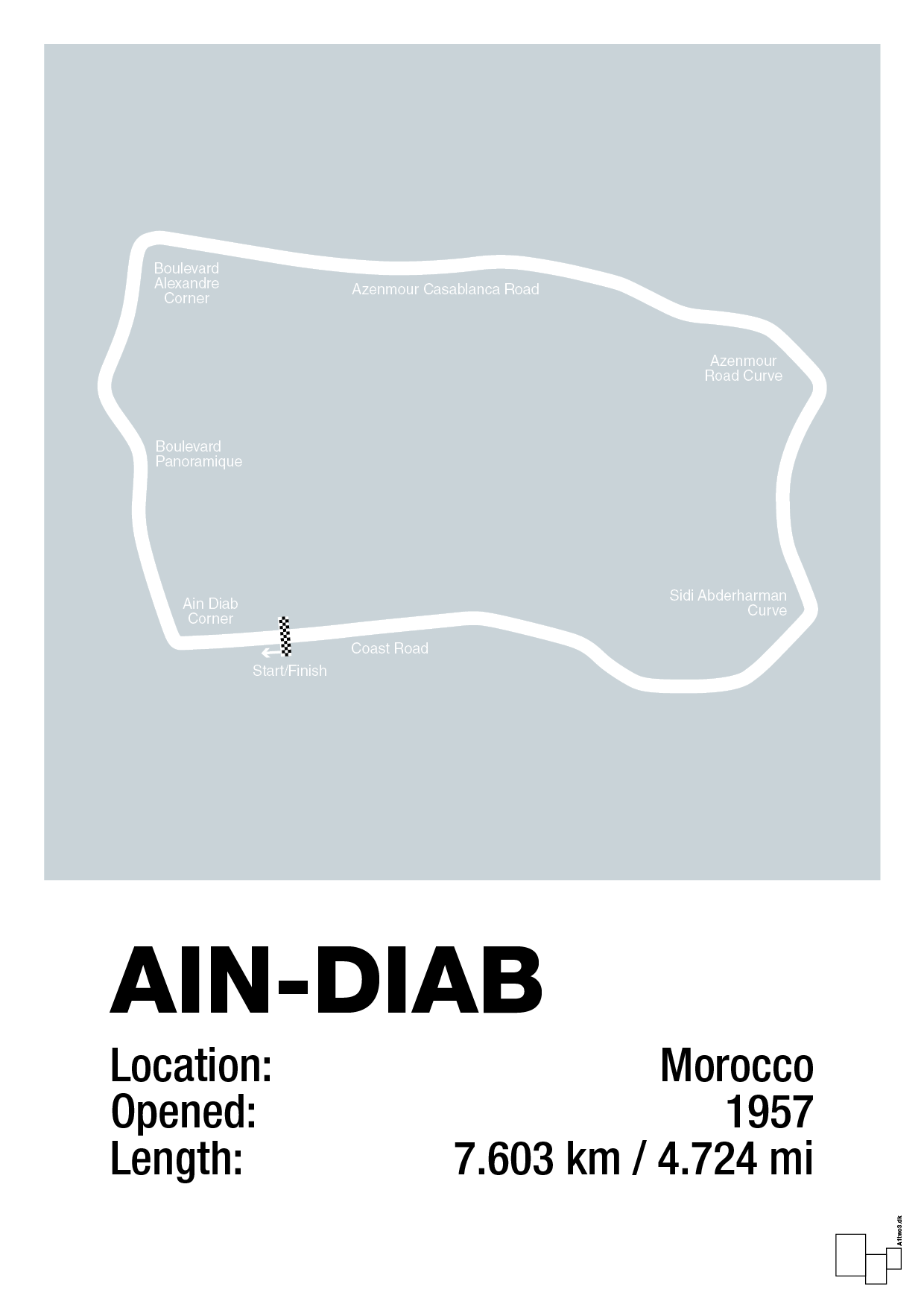 plakat: ain-diab circuit - light drizzle-Formel 1-A1two3