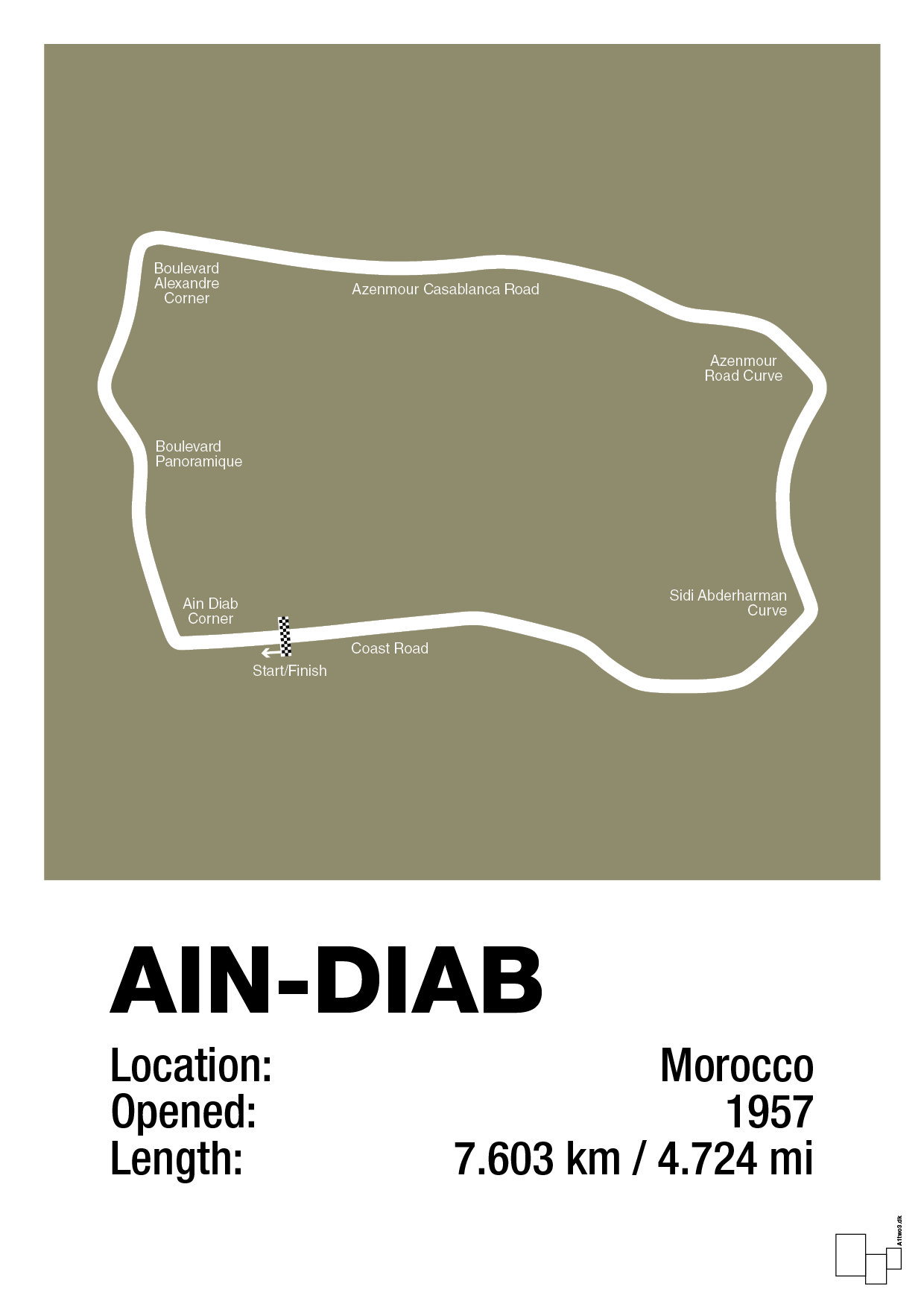 plakat: ain-diab circuit - misty forrest-Formel 1-A1two3