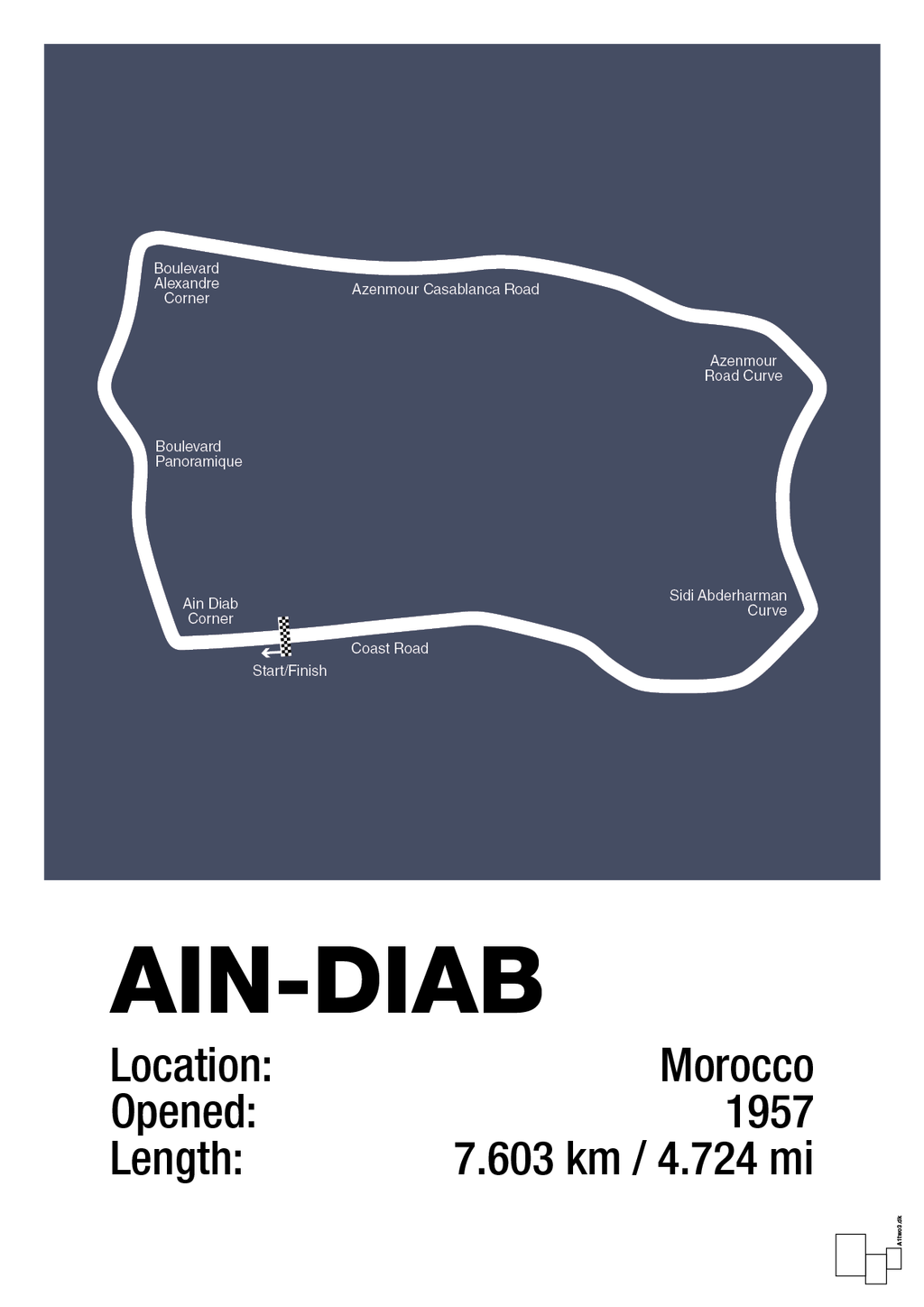 plakat: ain-diab circuit - petrol-Formel 1-A1two3