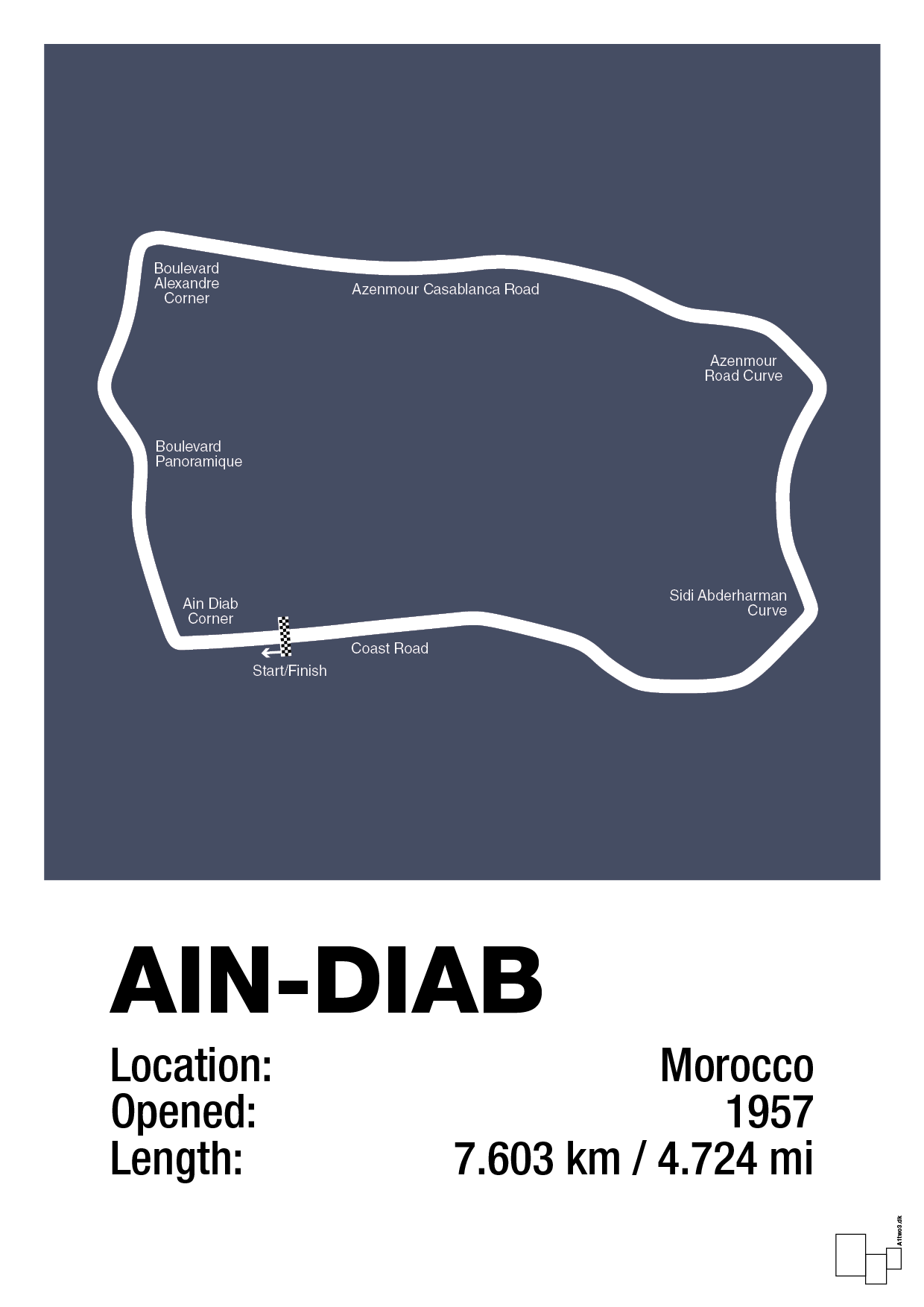 plakat: ain-diab circuit - petrol-Formel 1-A1two3
