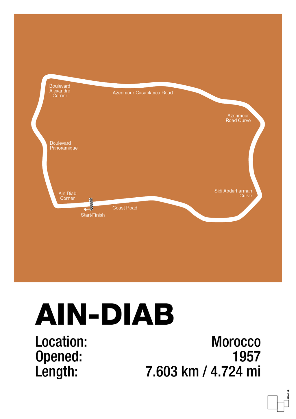 plakat: ain-diab circuit - rumba orange-Formel 1-A1two3