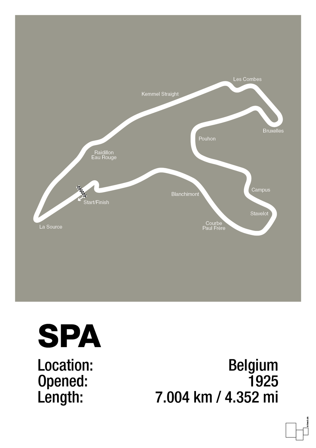 plakat: circuit de spa-francorchamps - battleship gray-Formel 1-A1two3