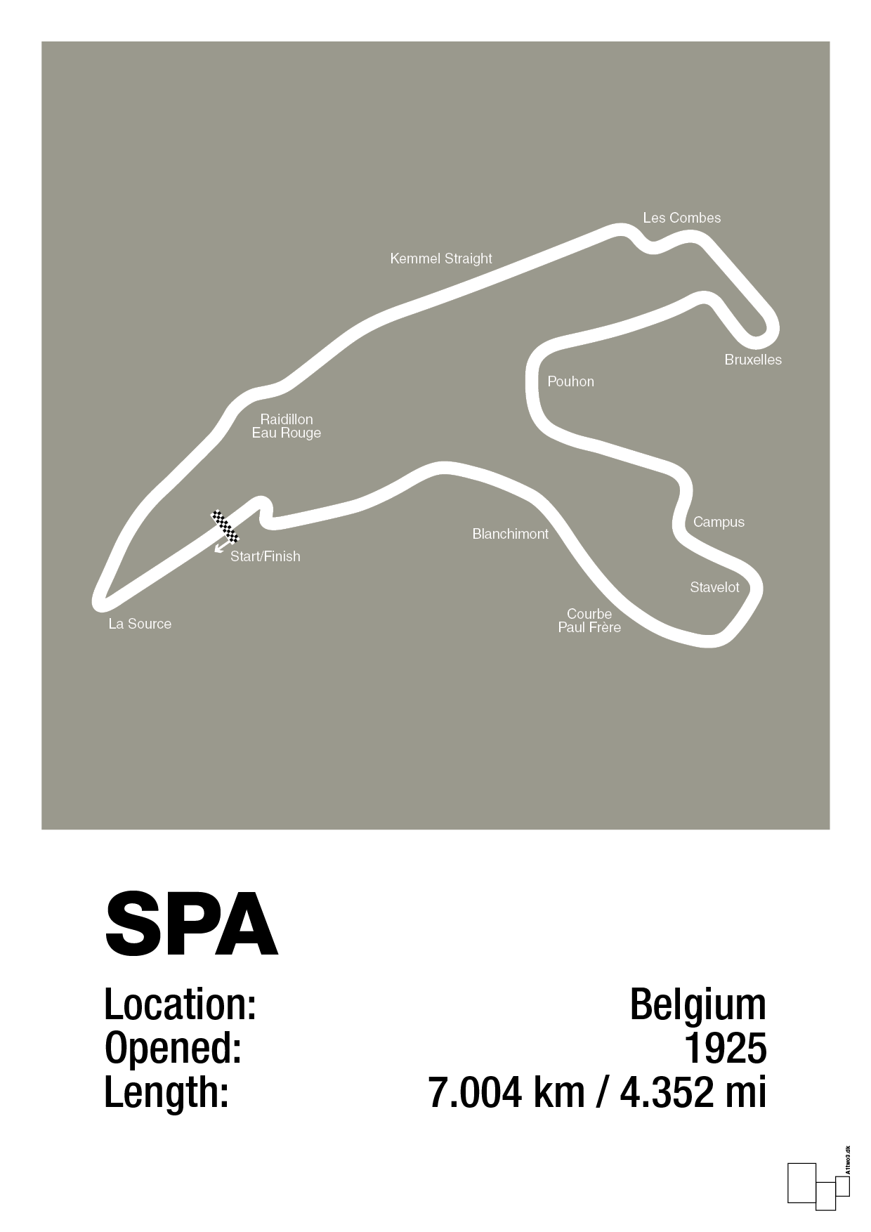 plakat: circuit de spa-francorchamps - battleship gray-Formel 1-A1two3