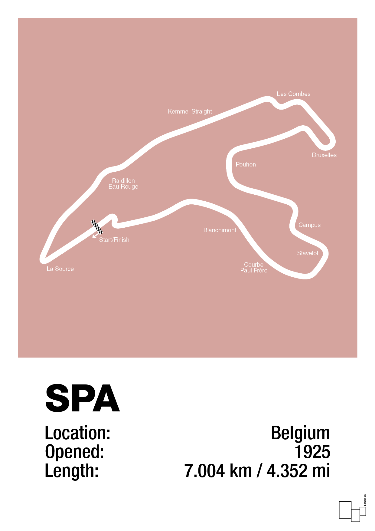 plakat: circuit de spa-francorchamps - bubble shell-Formel 1-A1two3