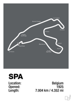 plakat: circuit de spa-francorchamps - graphic charcoal-Formel 1-A1two3