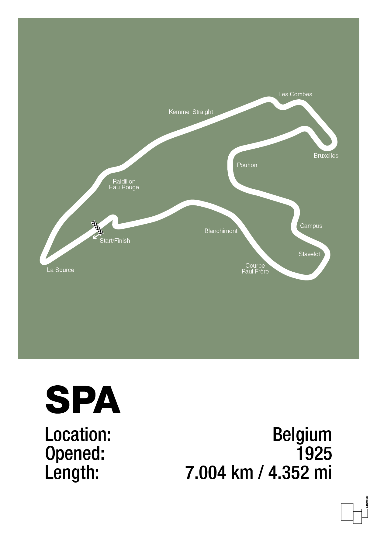 plakat: circuit de spa-francorchamps - jade-Formel 1-A1two3