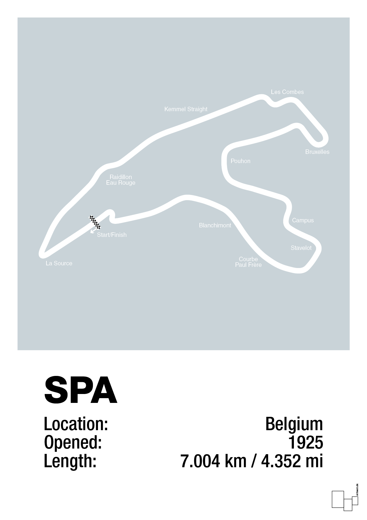 plakat: circuit de spa-francorchamps - light drizzle-Formel 1-A1two3