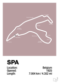 plakat: circuit de spa-francorchamps - light rose-Formel 1-A1two3