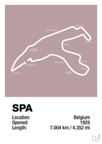 plakat: circuit de spa-francorchamps - light rose-Formel 1-A1two3