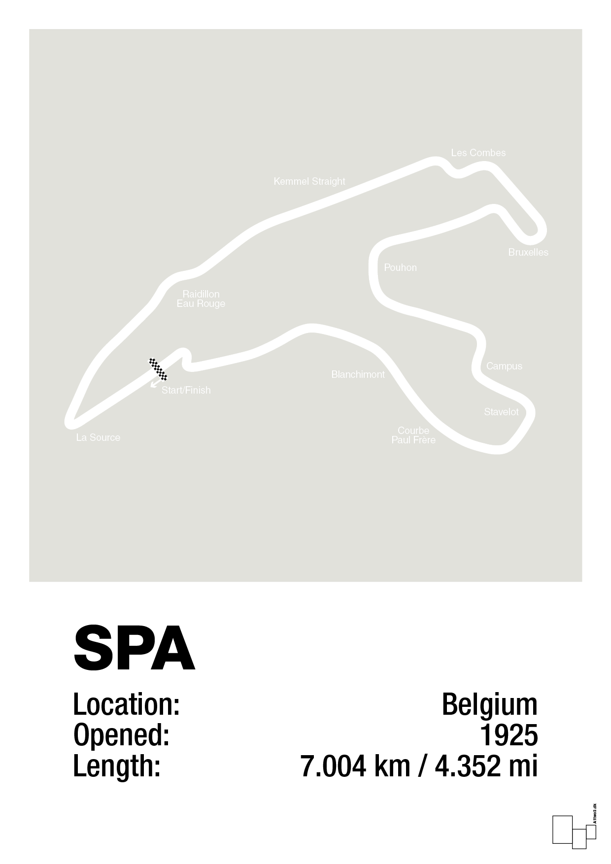 plakat: circuit de spa-francorchamps - painters white-Formel 1-A1two3