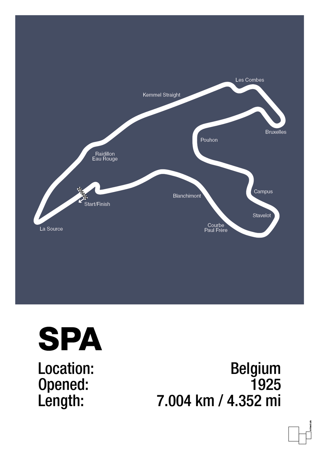 plakat: circuit de spa-francorchamps - petrol-Formel 1-A1two3