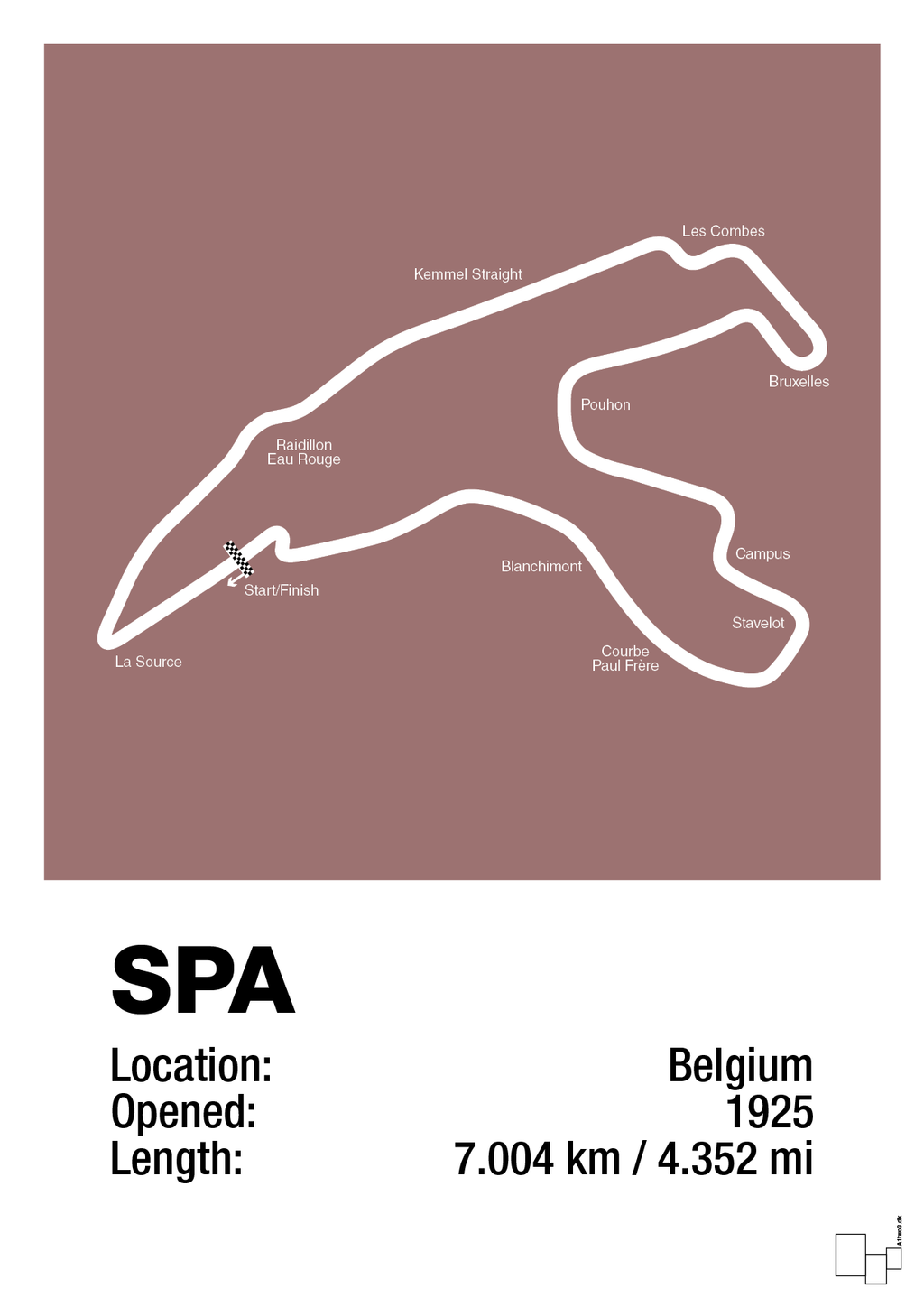 plakat: circuit de spa-francorchamps - plum-Formel 1-A1two3