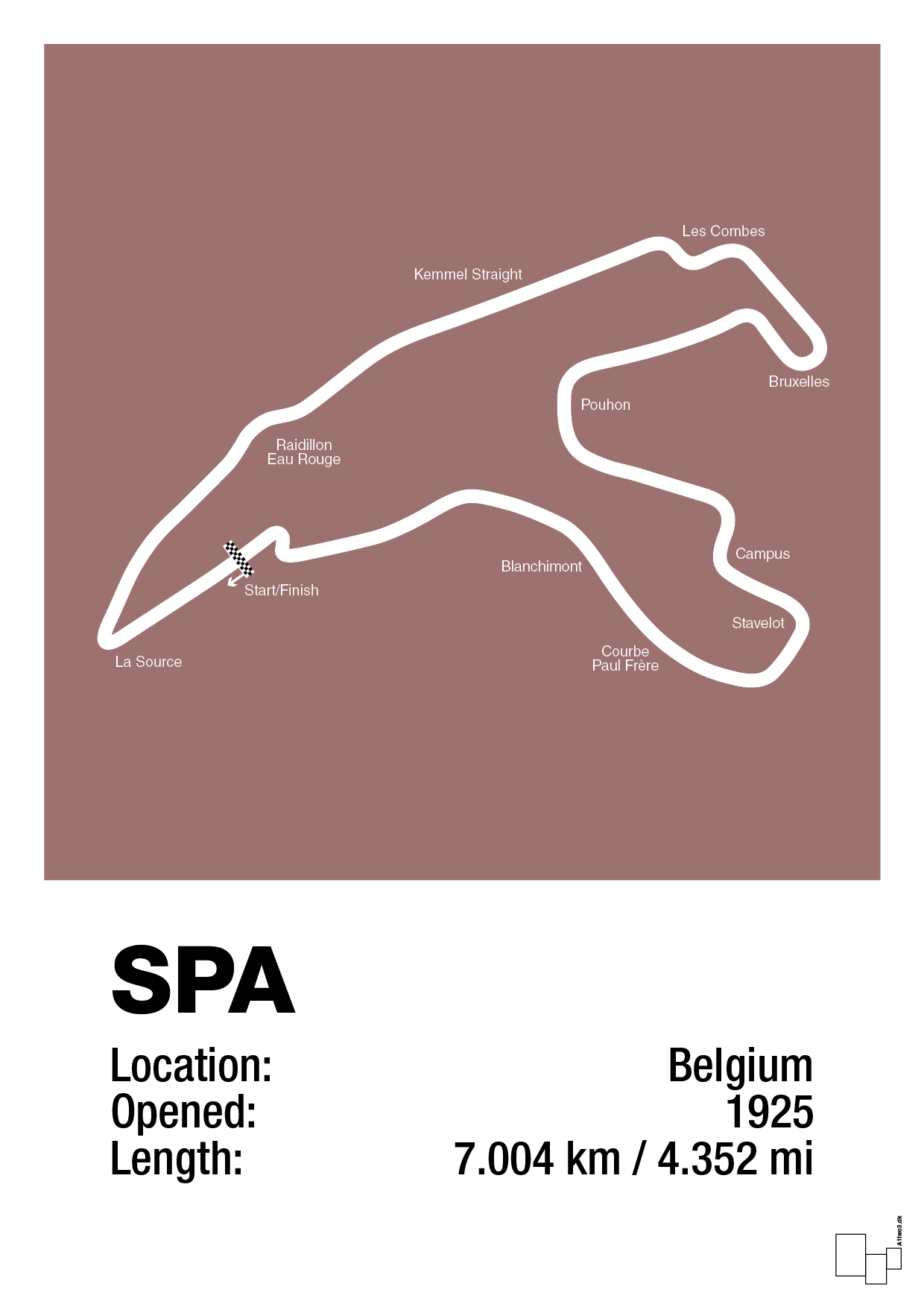 plakat: circuit de spa-francorchamps - plum-Formel 1-A1two3