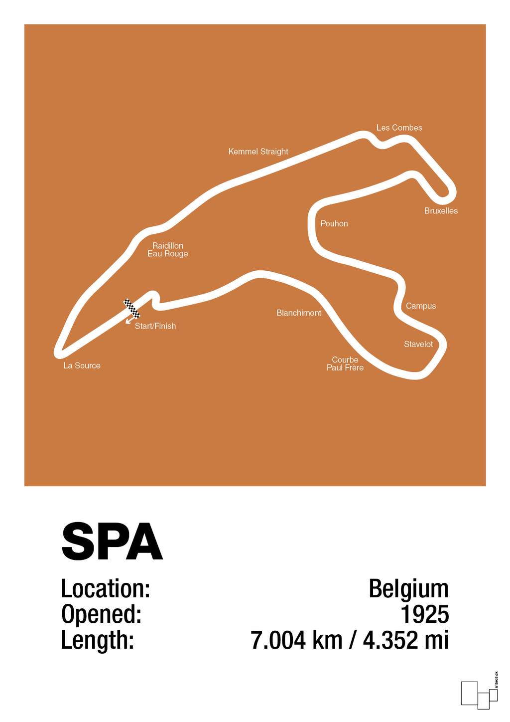 plakat: circuit de spa-francorchamps - rumba orange-Formel 1-A1two3