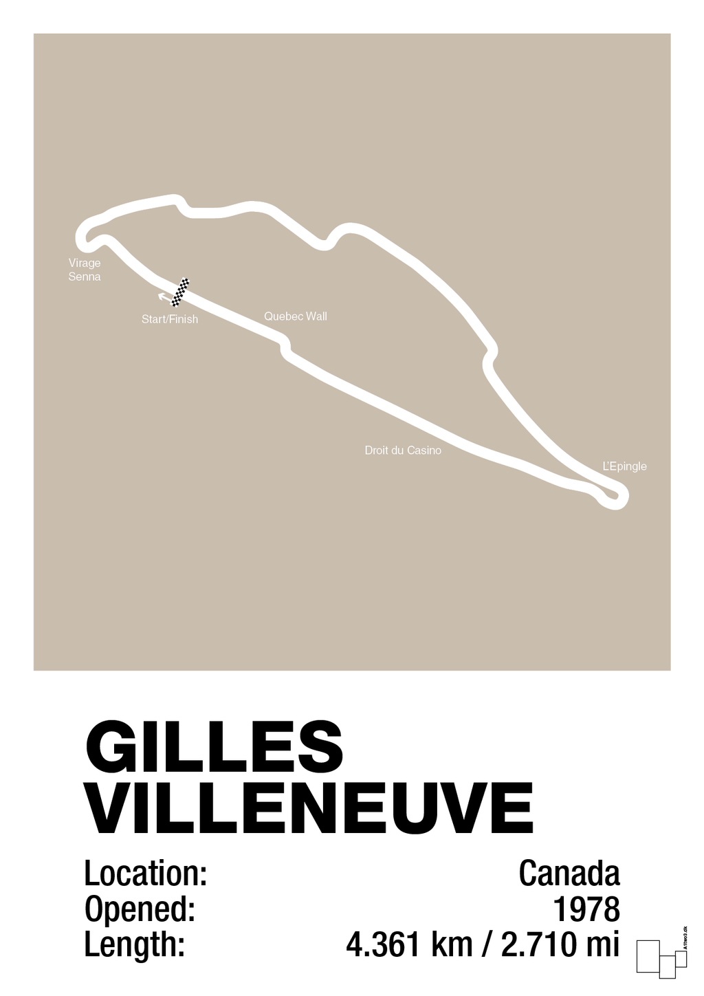 plakat: circuit gilles villeneuve - creamy mushroom-Formel 1-A1two3