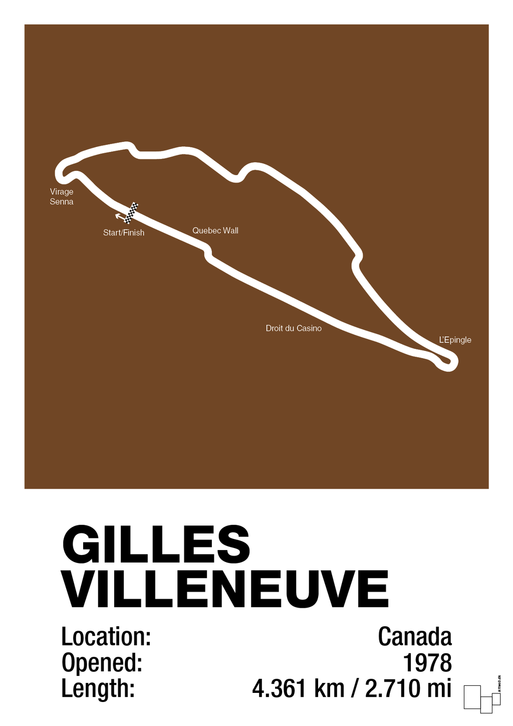 plakat: circuit gilles villeneuve - dark brown-Formel 1-A1two3