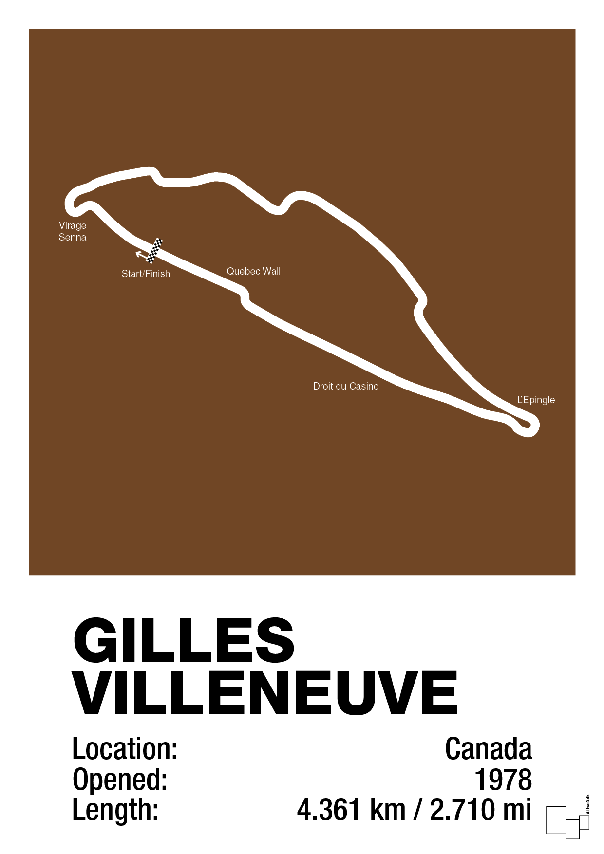plakat: circuit gilles villeneuve - dark brown-Formel 1-A1two3