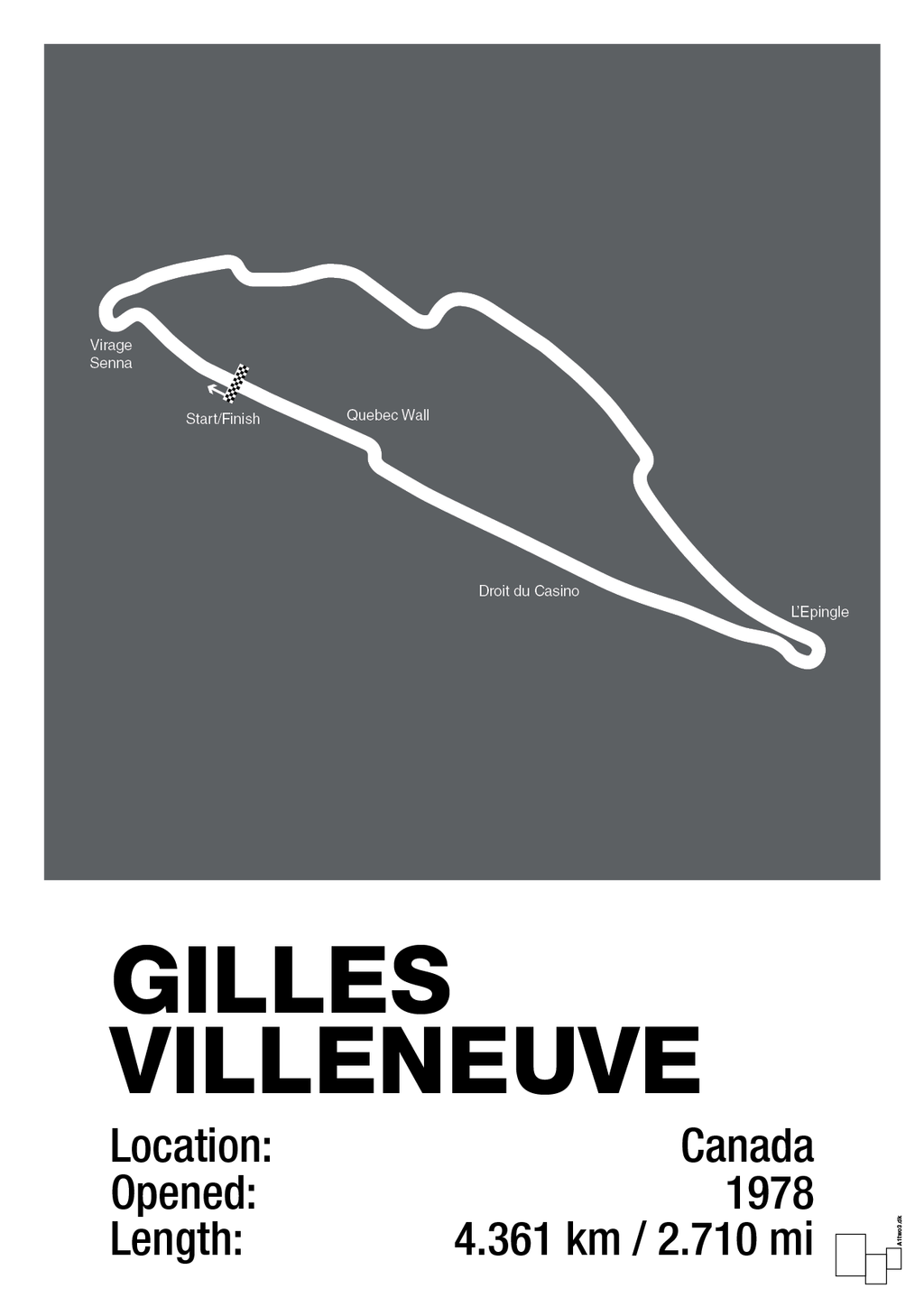 plakat: circuit gilles villeneuve - graphic charcoal-Formel 1-A1two3