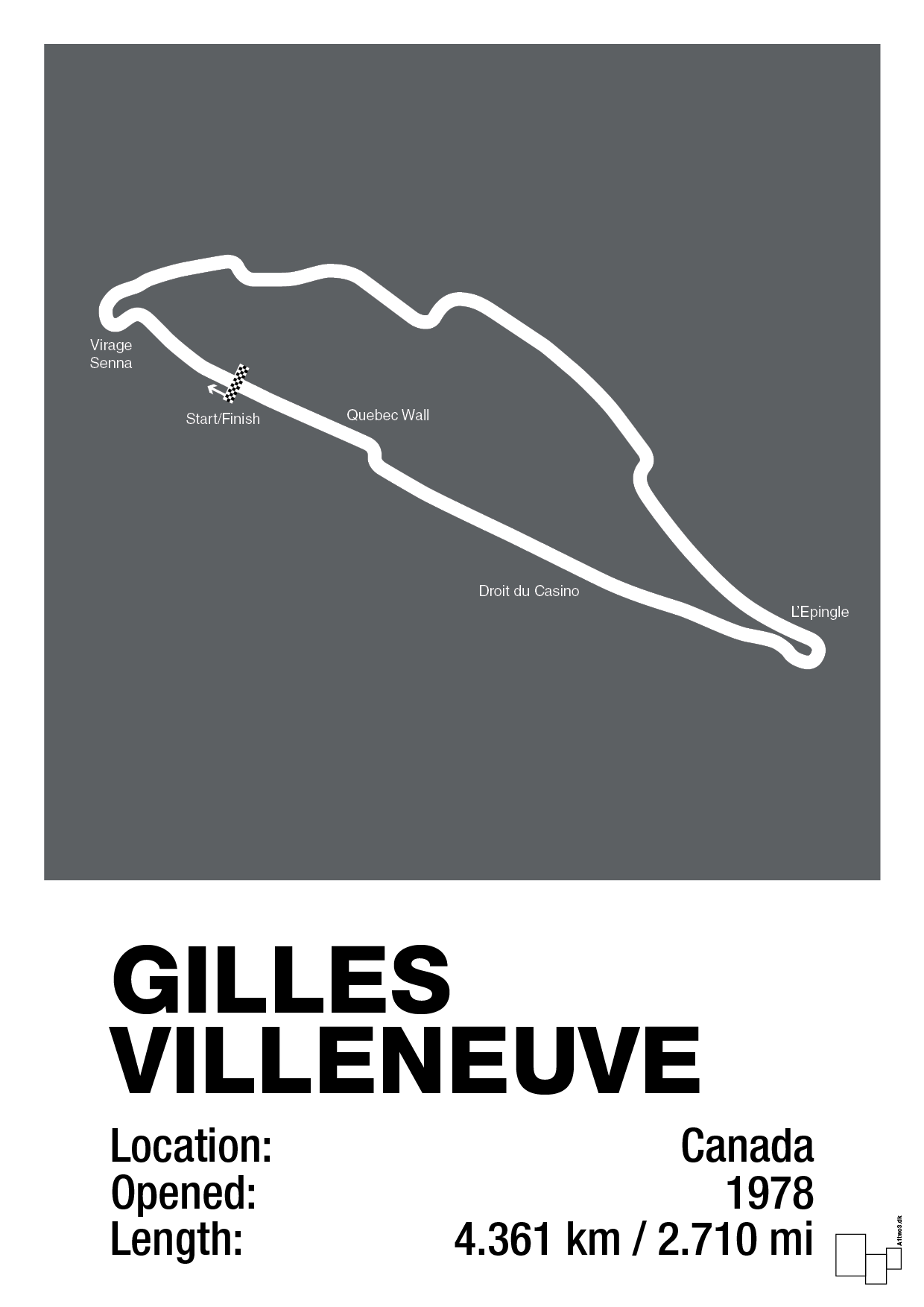 plakat: circuit gilles villeneuve - graphic charcoal-Formel 1-A1two3
