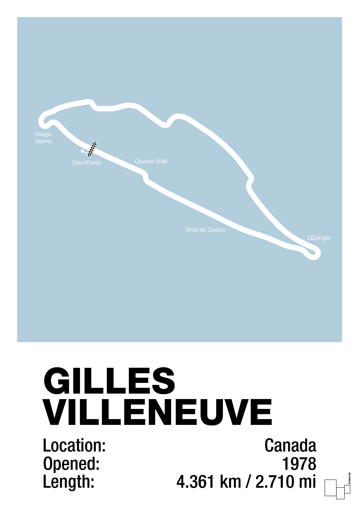 plakat: circuit gilles villeneuve - heavenly blue-Formel 1-A1two3