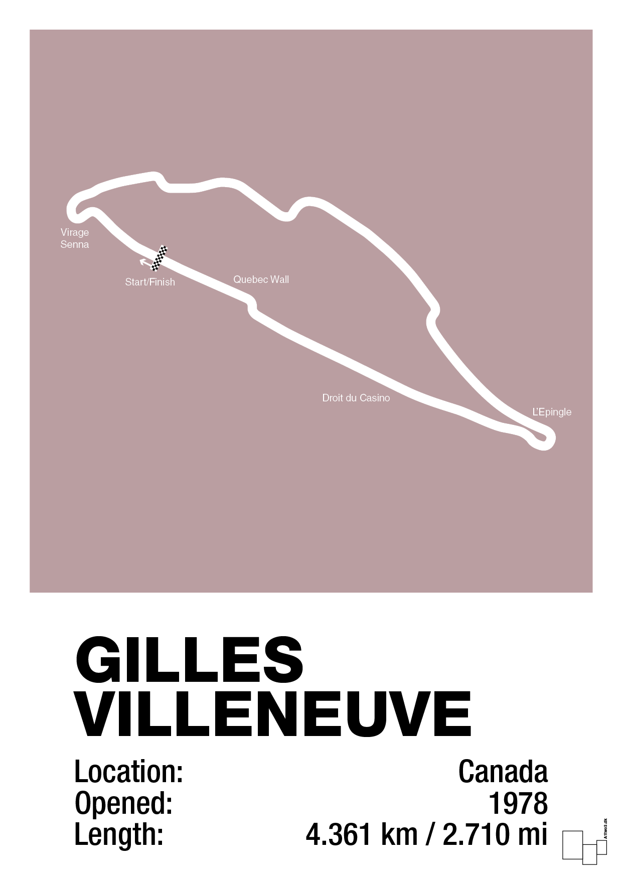plakat: circuit gilles villeneuve - light rose-Formel 1-A1two3