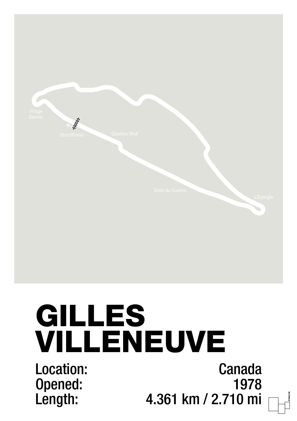 plakat: circuit gilles villeneuve - painters white-Formel 1-A1two3