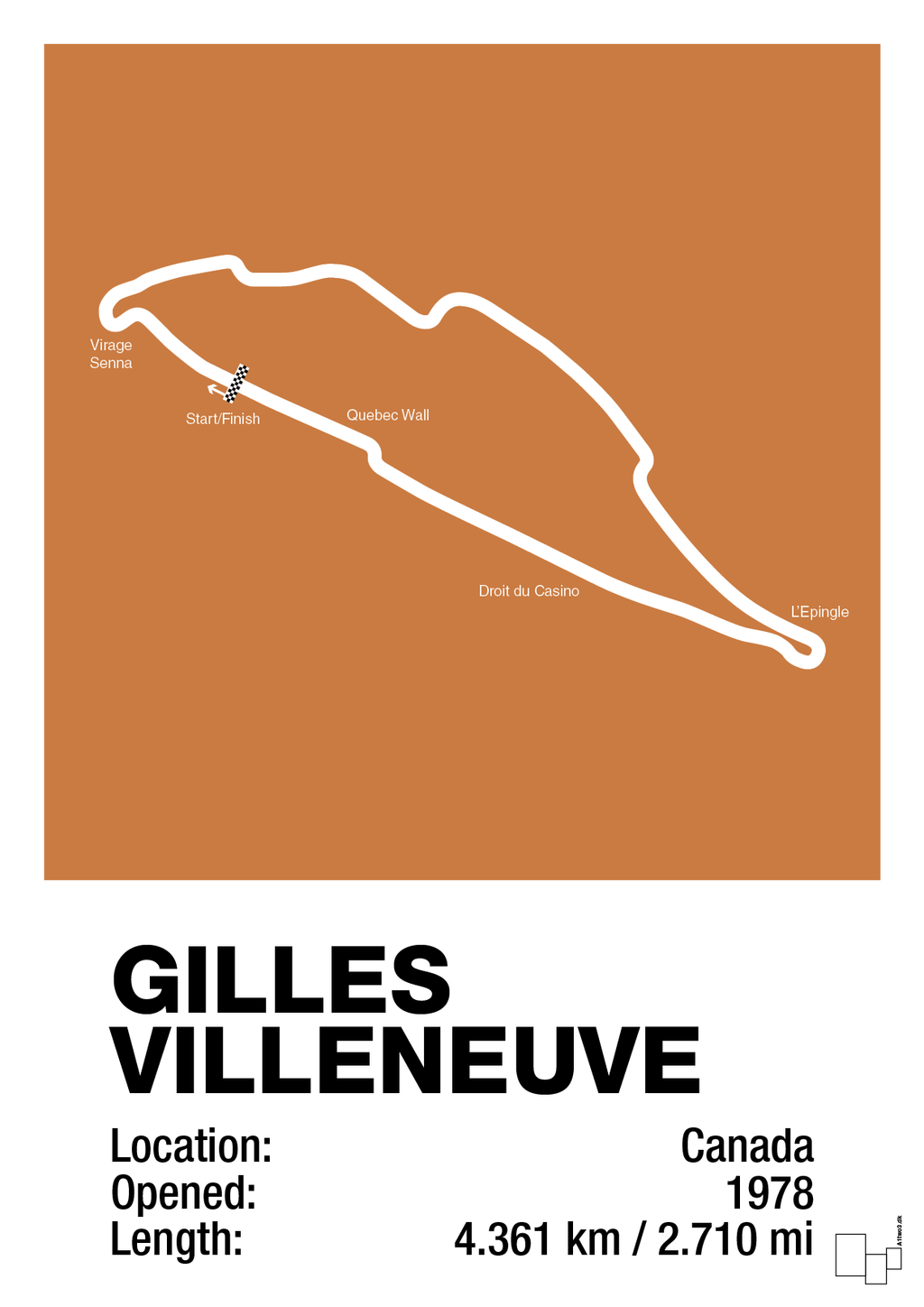 plakat: circuit gilles villeneuve - rumba orange-Formel 1-A1two3