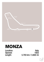 plakat: circuit monza - broken beige-Formel 1-A1two3