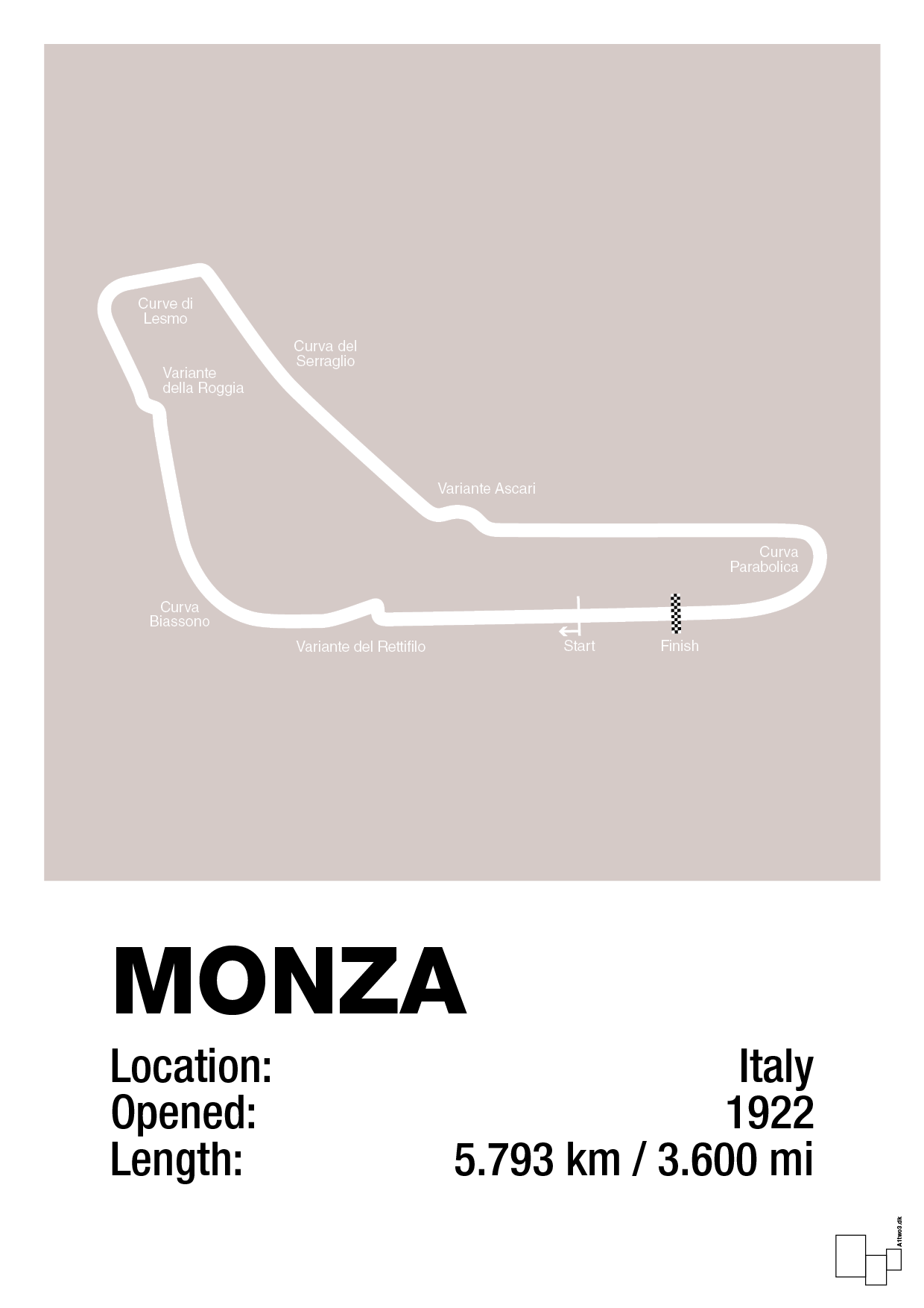 plakat: circuit monza - broken beige-Formel 1-A1two3