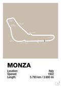 plakat: circuit monza - creamy mushroom-Formel 1-A1two3