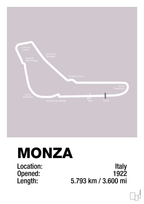 plakat: circuit monza - dusty lilac-Formel 1-A1two3